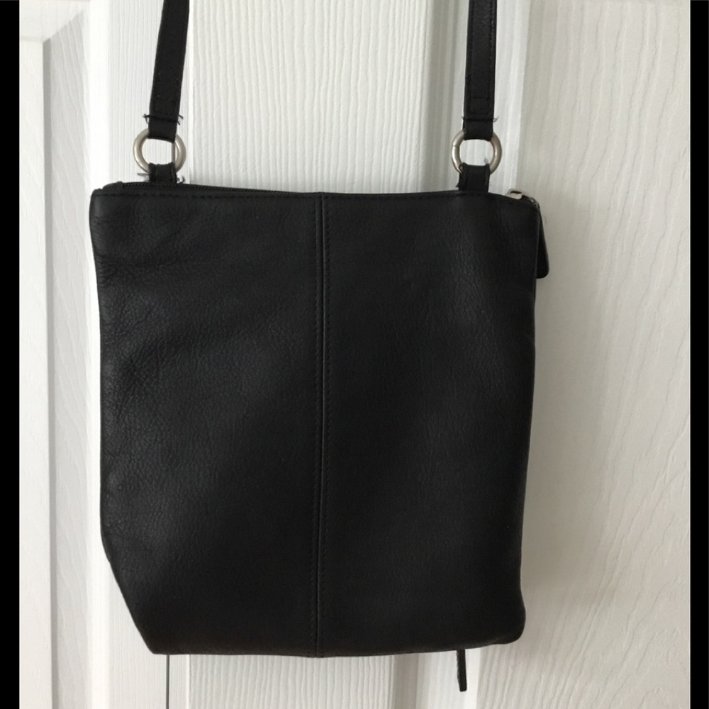 Fossil small crossbody black leather bag